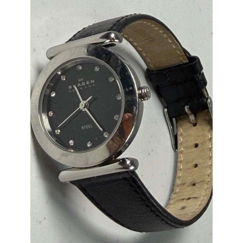 Skagen Denmark 107SSLB Women’s Black Dial Quartz Watch 25mm Miyota GL30